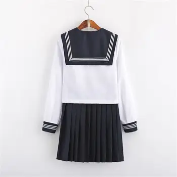 Kvinder Sommer Kort Seeve Hvid Skjorte + Sort Nederdel + Bue Koreanske Studerende Ensartede Tøj Til Piger Japansk Skole Uniformer Sæt