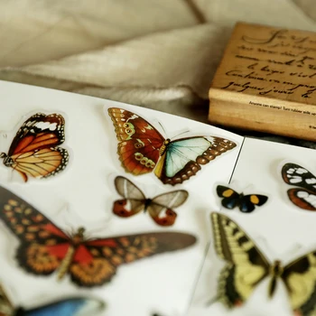 KLJUYP 88pcs Butterfly Vellum Klistermærker til Scrapbooking Glad Planner/på Kortet du skal Gøre/Journalisering Projekt