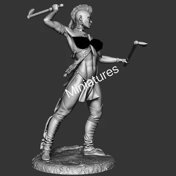 1/32 gamle kriger kvinde stå Harpiks figur Model kits Miniature gk Unassembly Umalet