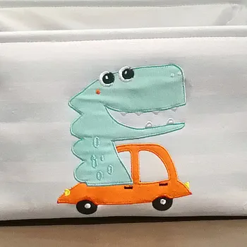 40 * 28 * 24cm tegnefilm dinosaur print opbevaring kurv toy klud tøj opbevaringspose folde stor vasketøjskurv beskidt tøj