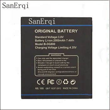 SanErqi For Doogee DG800 B-DG800 Batteri 2000mAh Batteri Til Doogee VALENCIA B DG800 DG 800 Mobiltelefon Batteri