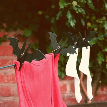 10STK/masse Bat Pinde UK Kreative Home Decor Tøj Pinde, Tøjklemmer Plast Sort, Rød Farve, Halloween, Jul, Gaver