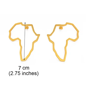 Anniyo Afrika Kort Overdrivelse Større Stud Øreringe Kvinder Sølv Farve/Guld/Hvid Guld Afrikanske Smykker Overdrevet Øreringe #158321