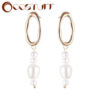Trendy Guld Dråbe Øreringe Til Kvinder Hvid Perler Mode Geometriske Uregelmæssige Hængende Øreringe, Smykker Til Kvinder, Øreringe 2021
