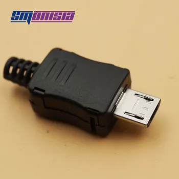 20sets 4-i-1 Micro-USB-5P-5Pin Mikro-USB-Stik Mandlige Stik Stik+Plast boliger shell