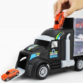 FBIL-13Pcs/Sæt Transport Bil Carrier Truck Drenge Toy (Inkluderer Legering 10 Biler, og 2 Helikoptere)For Børne Børn