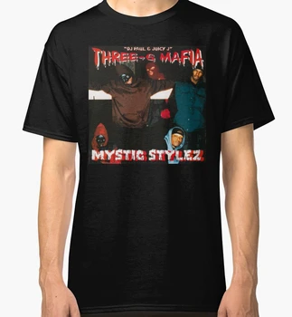 Bomuld Shirts TRE SEKS MAFIA - MYSTIC STYLEZ Herre Sort Tee Shirt Tøj Kort Ærme Afslappet O-Neck T-Shirts
