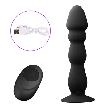 Man nuo 10 Tilstande Anal Plug-Perle Vibrator sugekop Butt Plug Mandlige Prostata Massager Vibrationer med Fjernbetjening Sex Legetøj