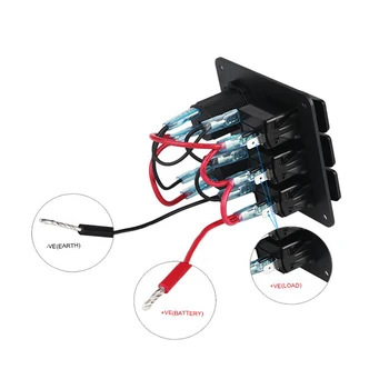 Ny Vandtæt 3Gang Switch Panel 12V Båd Marine Bil Rocker Kontrol Switch Panel med Blå LED-Lys +Dual USB-Opladning Port
