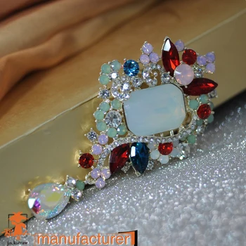 Cnjackstraw nye mode crystal stor smuk farve albumin glas broche bryllup smykker