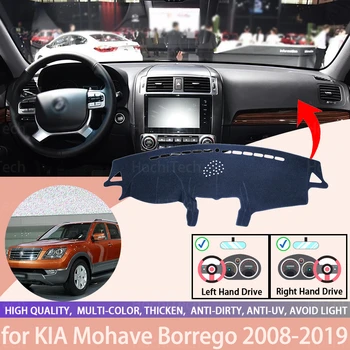 Bilens Instrumentbræt Dække Dash Mat for KIA Mohave Borrego 2008-2019 Auto Non-slip solsejl Pad Tæppe