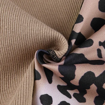 Retro Mode Omvendt Tråd Leopard Printet Patchwork Afgrøde Top Tee Kvinder Sexet Æstetiske Kortærmet Sommer T-Shirts Iamhotty