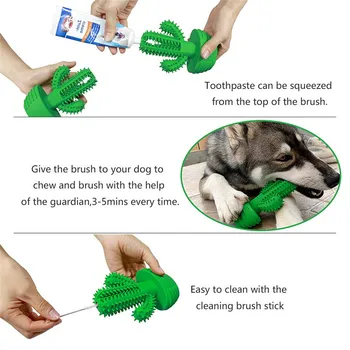 Dog Tandbørste Stick-Hvalp Tandpleje Børstning Stick Doggy Tænder Rengøring Massageapparat Naturlig Gummi-Bid-Resistent Tygge Legetøj