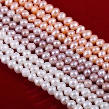Naturlig Pearl Perle 4-8 mm Rund Løs Pearl Perler Uden Hul for Kvinder Smykker at Gøre DIY-Øreringe, Armbånd Tilbehør