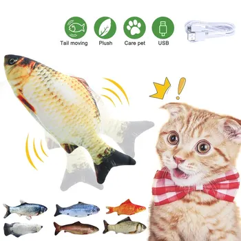 Electric Cat Toy Fisk USB Oplader Interaktive Realistisk Katte, Tygge Bide Legetøj floppy Fisk Cat toy Kæledyr Leverancer til Katte