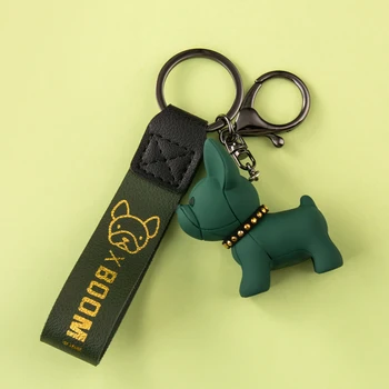 Nye ankomst 1stk Pige Nøglering Nye Mode-Tasten Ring Kingchain Søde Hund Bulldog Harpiks Tegnefilm Bil Taske Kreative Nøglen