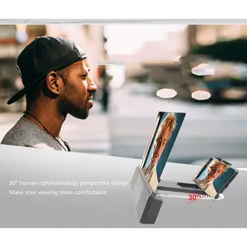 12 Tommer 3D Mobiltelefon skærmforstørrer Bluetooth Stereo Højttaler HD-Video Forstærker Folde Udvidet Expander Stå NYT