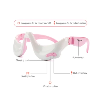 3D Form Ems Vibrationer, Puls Øje Massage 3 Mode Hot Komprimere Rynke Træthed Lindre Anti Aging Rynke Remover Eye Care Maskine