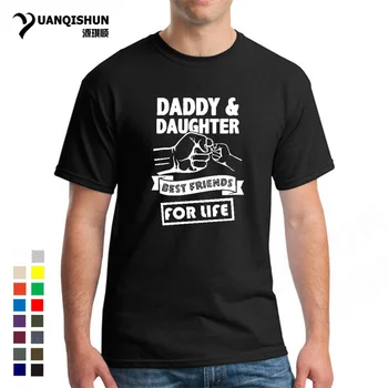 Far Og Datter Bedste Venner For Livet Tshirt Fædre Dag, Far Gave Sjove Trykt Logo T-Shirt 16 Farver Bomuld Kortærmet