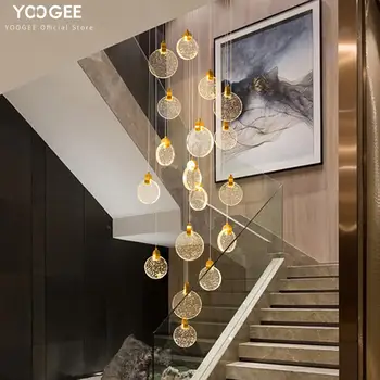 YOOGEE Moderne Lysekroner LED Trappe Lysekrone Loft Køkken Home decor Krystal lys nordiske Indendørs Belysning hænge lampe люстра