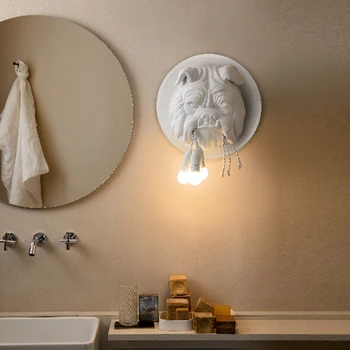 Nordiske dyr hoved væglampe stue spisestue undersøgelse soveværelse kreative designer KTV Bulldog væglampe LED-lamper