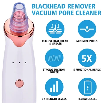 Skønhed Hudorm Remover Ansigt Deep Pore Vakuum Acne Cleaner til at Fjerne Acne Hud Tag Næse Udrensning Instrument hudpleje Værktøjer