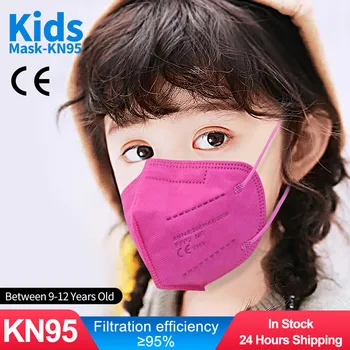 FFP2 Mascarillas KN95 Børn Mask 5 Lag ansigtsmaske KN95 Til Piger Drenge Respirator Beskyttende Masker 9-12-årige Børn Masques