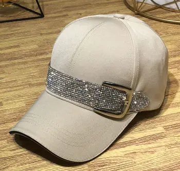 Rhinestone Bælte Snapback Hat Bomuld Farve Krystal Baseball Cap Cool Fashion Forår Sommer Efterår Hat Justerbar Hætte
