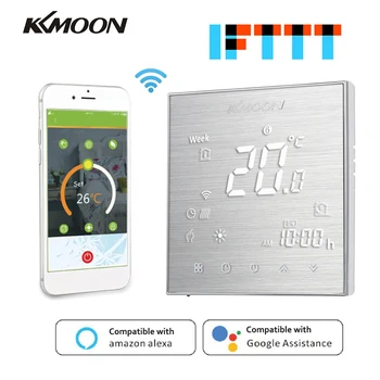 KKmoon Termostater Digital Vand/Gas Kedel Varme Termostaten WiFi Voice Control Touch screen Hjem stuetemperatur Controller