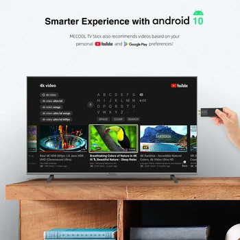 Mecool 2020 Android 10 TV-Boksen Smart TV Stick Mini-PC, 2GB RAM, 16GB ROM Amlogic S905Y2 2,4 G/5G WiFi BT4.2 4K HDR10 Media Player
