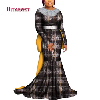 Hitarget afrikanske tøj til kvinder dashiki Afslappet afrikansk print kjoler med kvast til fest/bryllup afrika bazin stof WY4023