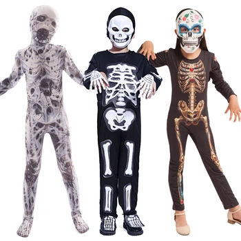 Halloween Kostumer til Børn Horror Zombier Dreng Pige Skelet Kjole op Fantasi Clipart Buksedragt Børn Onesie Monster Kostume