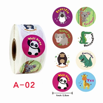 500pcs Belønning Stickers Til Børn Søde Dyr Tætning Label Papir Mærkat Opmuntring Roll Mærkat Børnehave Børn Toy