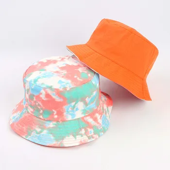SWAK Dobbelt-sidet Iført Bucket Hat Visir Regnbuens Farver Reversible Cap Mænd Kvinder Bomuld Fladskærms solhat Kvindelige Fiskeren Hat