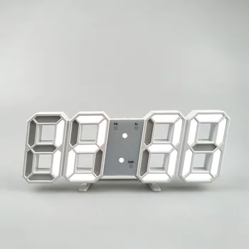 LED Digital Vækkeur Med Opladning Moderne 3D-Stort vægur Elektroniske Lysende Tabel Ure, Vækning, boligindretning