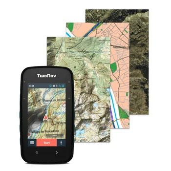 TwoNav - GPS-Cross - Multisport-Cykel-Road Cykling MTB Vandreture, Trekking / Autonomi 20 h / Hukommelse 32 GB / Topografisk kort