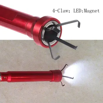 Fleksibel afhentning Af Magnet 4 Klo LED Lys Foråret Greb Hjem Toilet Gadget