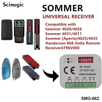 SOMMER 868MHz 434.42 MHz Fjernbetjeningen til garagesystemet Modtager 300-900MHZ AC DC 9-30V Sender Gate-Modtager
