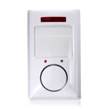Den trådløse bevægelsessensor IR-Detektor & 2 Remote Home Security tyverialarm System, Hvid