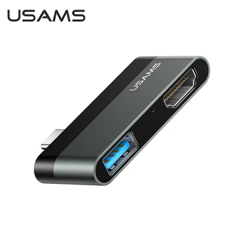 USAMS USB-HUB Adapter Multi-port USB type c til USB 3.0-HDMI Micro SD-TF kort converter til MacBook huawei xiaomi mi Notebook pro