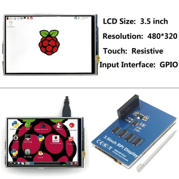 3,5 tommer Raspberry Pi 4 Skærm TFT-LCD-480*320 Pixel med Touch Screen Panel Skærmen for Raspberry Pi 3 Model B / 3B Plus
