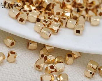 40pcs Engros 24k guld Glat Metal frø perle Mini Spacer-Pladsen Perler Til smykkefremstilling