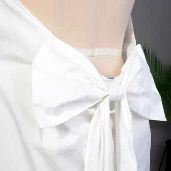 [LIVIVIO] Kimono Lang Skjorte Backless Sexede Damer Toppe Kvinder Tøj 2019 Ærmeløs Hvid Bluse koreansk Modetøj Ny