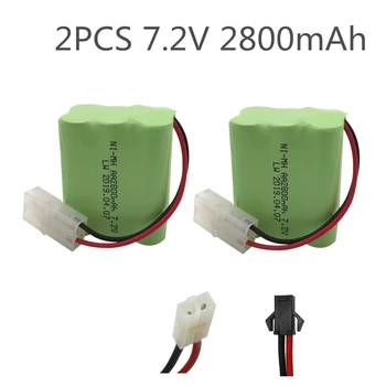 2pc 7,2 v batteri 2800mah ni-mh batería 7,2 v nimh-batteri pilas recargables 7,2 v pack størrelse aa ni-mh for rc bil toy elektriske værktøjer