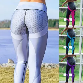 Sport Kvinder Trænings-og Kører Yoga Bukser Honeycomb Trykt Kvinders Push Up Sport, Leggings Professionel Leggins Tights Bukser
