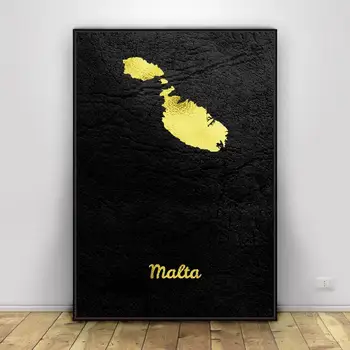 Golden Kort Malta Lærred Maleri Væg Kunst, Billeder, udskriver home decor Væg Plakat Dekoration Til stuen