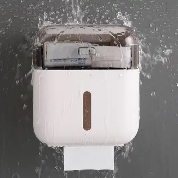 Vandtæt Vægbeslag Papirholder Hylde Dispenser Toiletpapir Rulle Papir Rør Opbevaringsboks Soveværelse Kreative Skuffe