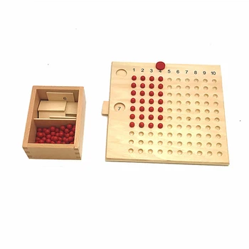 Tidligt Træ-Montessori Materialer, Matematik Undervisning Legetøj Multiplikation & Division Matematik Toy Perler yrelsen Rød Grøn Læring