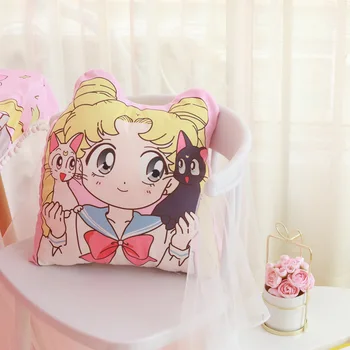 40cm Sailor Moon Anime Luna Kat Animationsfilm Plys Tegnefilm Pude med Fyld Kontor Ryg Pude Dukke Kreative Rum Sofa Indretning Gave
