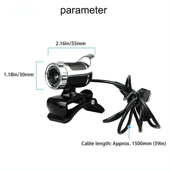 BASIX Web-Kamera USB High Definition Webcam Web Cam MIC-Clip-on for Skype til Youtube Computer, PC, Laptop, Notebook Kamera